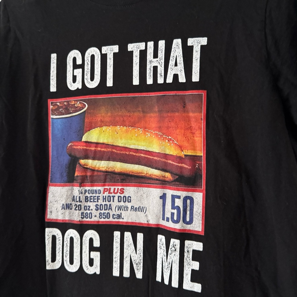 I Got That Dog In Me Costco Hot Dog Humor Graphic Tee XL Kitsch Camp Streetwear - Picture 3 of 12